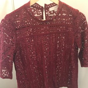 Ann Taylor Loft Dark Red Shirt